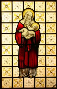 Joseph & Baby Jesus stained glass