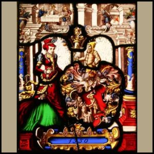 Heraldic stained glass