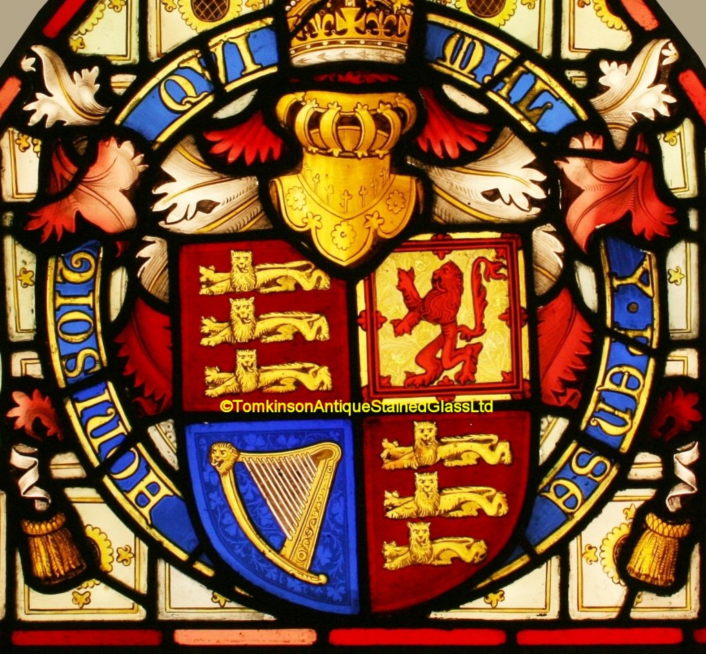 Royal Coat of Arms Stained Glass - Tomkinson Stained Glass