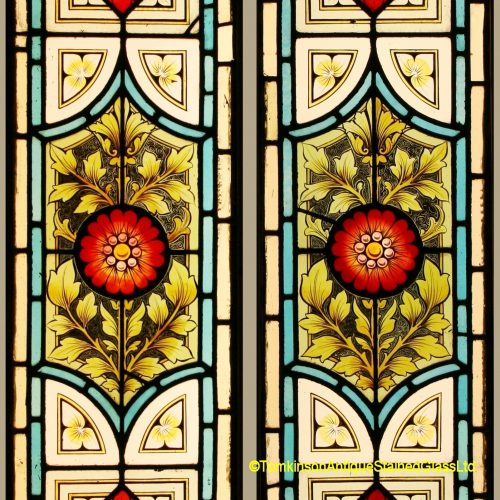 Ref: Vic570 - 2 Victorian Stained Glass Windows - Stained Glass Door ...