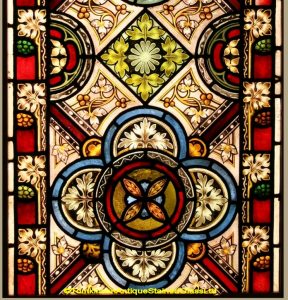 Pair Gothic Stained Glass Windows