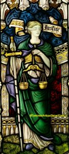 Justice Stained Glass Window