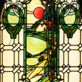 Art Nouveau Stained Glass Window For Sale